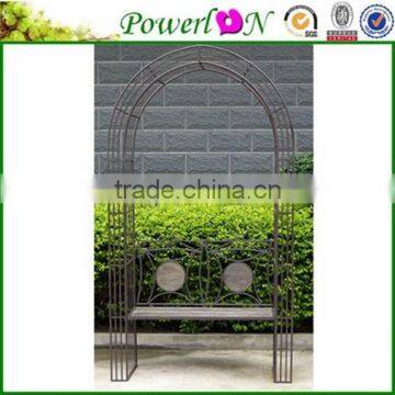 Antique Brown Garden Bench with Arbour