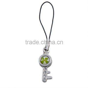 key shape lucky four leaf clover bag charms