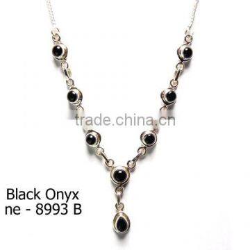 Black Onyx Silver Necklace Silver 925 gemstone wholesale jewelry genuine gems jewelry