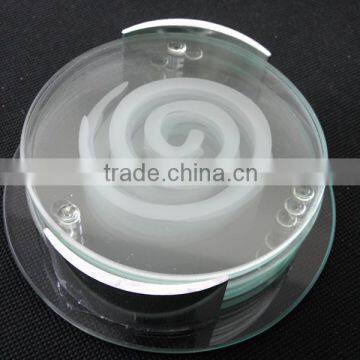 New desigh custom tempered glass coasters set of 4 with round shape