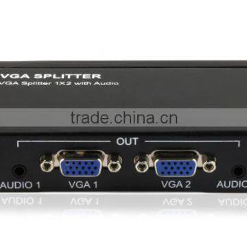 China  VGA Splitter 2 outputs 1 inout 1X2 with 3.5mm Stereo Audio