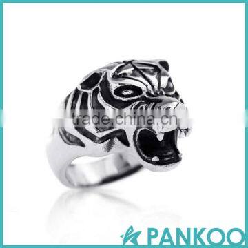 Pankoo Wholesale 2016 Animals Series of Retro Punk Tai Silver and Titanium Unisex Ring