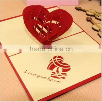 2015 newest printing and lasering cut wedding invitation card