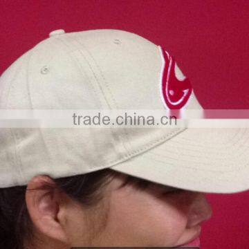 khaki embroidery baseball cap with patch embroidery