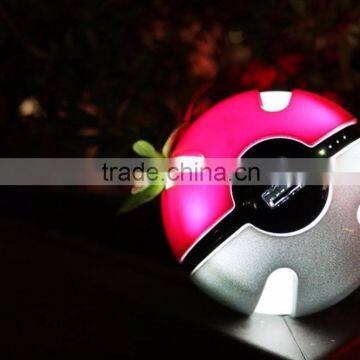 10000mah Fashion Pokemon Ball Power Bank With Colorful Led Light for iPhone7