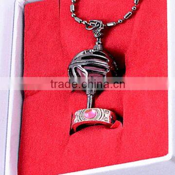 Puella Magi Madoka Magica Grief Witch Seeds Seed Pink Pendant Necklace + Ring cosplay