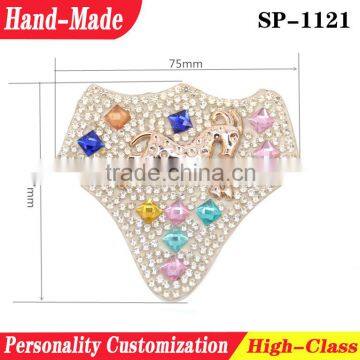 Rhinestone upper handmade hot fix shoes patches ornament