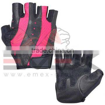 Ladies/Women Weight Lifting Gloves, Sports Gloves, Leather Weight Lifting Gloves, Nylon/Polyester Cloth Gloves