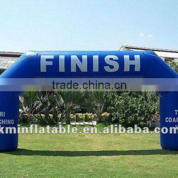 Blue inflatable finish arch