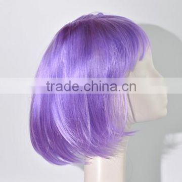 Synthetic Beautiful light purple short wig for girl anime cos wig N247