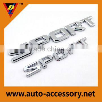 Plastic chrome letter sports car badges and emblems