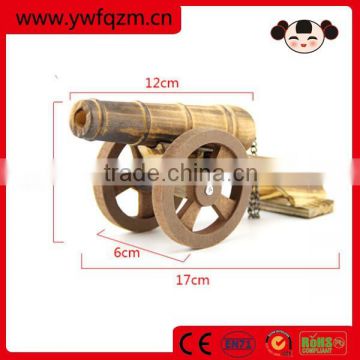 Handmade natural wooden military toy cannon