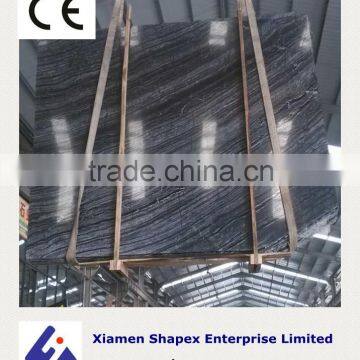 Black facade marble slab with white veins