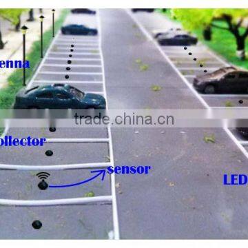 A wireless street parking lot sensor system can connect the LED display