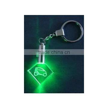 2016 Elegant crystal cube shaped engraved car 3d laser crystal keychain