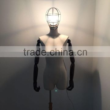 Fashion store window display torso mannequins with light