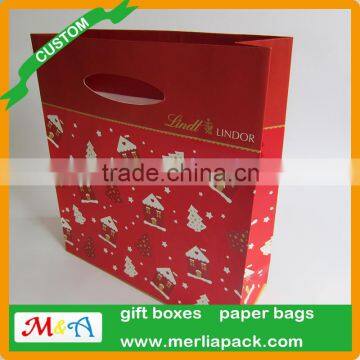 Chocolates Carrier Bags Hot Cafe Candy Die Cut Handle Paper Packaging Euro Totes Bags