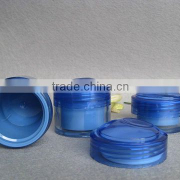 blue color cosmetic cream jar for foundation package