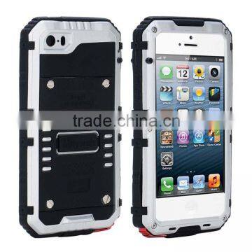 Best Waterproof metallic Case for iPhone 5 5S Silver Silicone Shockproof Housing Cover for iPhone