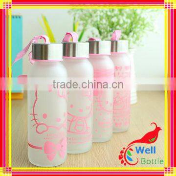 glass water sport running bottles bottle printing glass thermos bottle WB088R