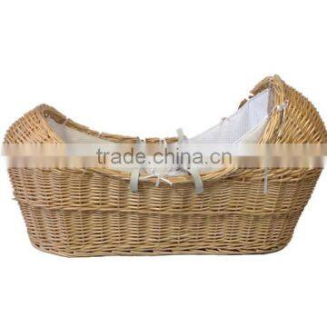 Natural wicker baby basket