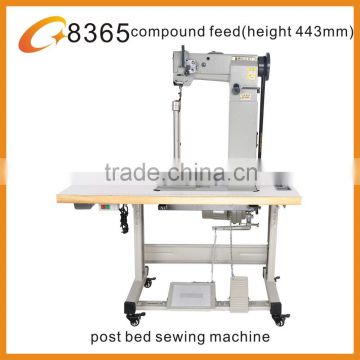 8365 single needle high head post bed sewing machine copound feed for handbag factory use