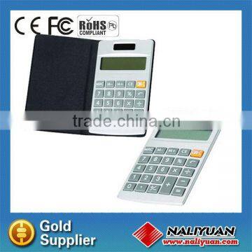 Hot sales 8 digit pocket leather calculator for promotion