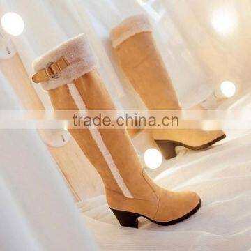 2016 Factory Sell Chunky Heel High Heel Long Boots Sexy Knee Boots for Women CP6626