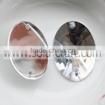 Assorted 21*30mm Transparent Silver Plastic Acrylic Element Oval Sequin Mirroed Spacer Bead for Party Decoration