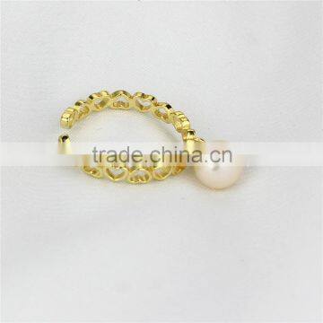 Simple Design Pearl Ring 925 Sterling Silver Ring 6mm AAA Natural Fresh Water Pearl Ring