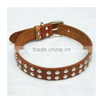 Stylish Large Beaded Genuine Leather Dog Collars Personalized Rhinestone