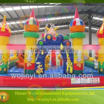 Wojin new design inflatable kids party lovely dairy cow jumping bounce house