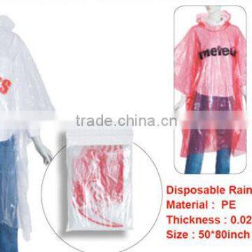 Clear Disposable PE Raincoat hot sale