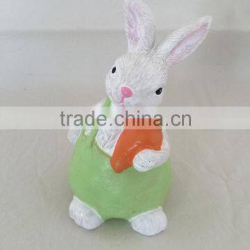 Poly Resin Easter Rabbit with carrot ornament gifts