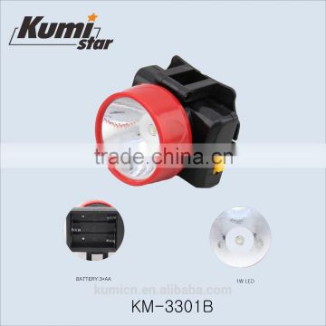 1W LED rechargeable and dry battery solar headlamp KM-3301