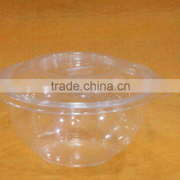 Round Container with flat lid, 750ml PET box with FDA certification