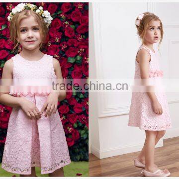 Baby girl wedding dress wholesale pink lace design perfect present for littile princess