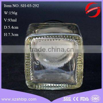 Mini Square Glass Jar With Safty Button Cap photo-6