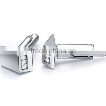 Europe Unique Design Cufflinks Silver Diamond Wedding Cuff Links for Mens Shirts photo-2