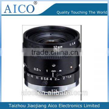 cn aico low distortion fixed focus 5mp c mount 2/3 inch F1.4 12mm mega pixels cctv industry lens