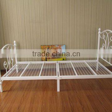 single twin size modern white metal bed