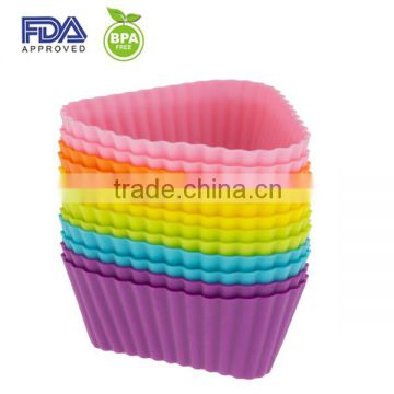 Silicone Mini Triangle Reusable Cupcake and Muffin Baking Cup