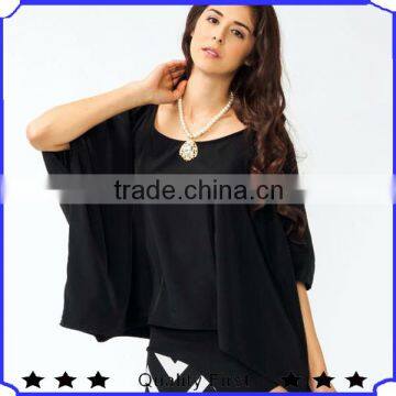 Guangzhou Tops Factory manufacturer Women Loose Batwing sleeve designer western tops images