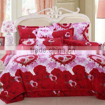 3D 100% polyester fabric printed textile fabric with big flowers soft brushed fabric for bedsheet
