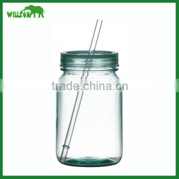 Double wall clear acrylic mason jar