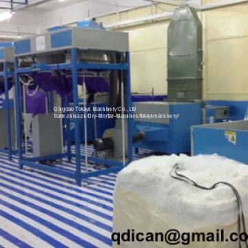 Ball fiber making and filling machine