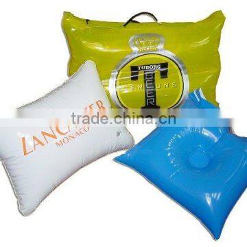 inflatable beach bag, inflatable beach pillow, inflatable beach item, inflatable travel pillow, inflatable promotion gift