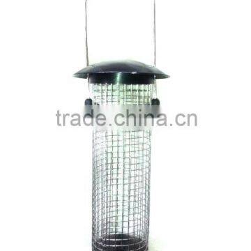 Wholesale Wild Bird Seed Suet Feeder Metal Silver Color Hanging Birdfeeder Garden Decor Cage