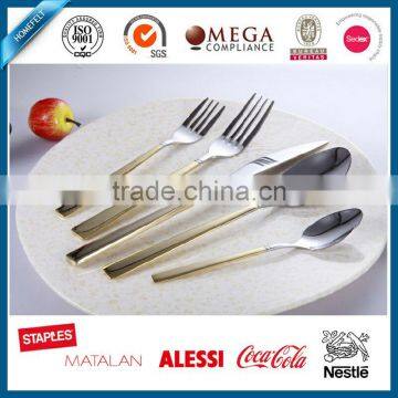 best selling premium quality stainless steel custom gold plating cutlery set