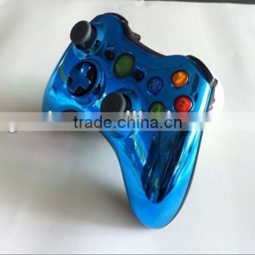 For Xbox 360 Slim Controller Chrome Shell with Black Inserts and Buttons